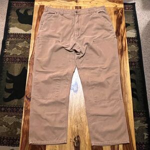 Vintage 90s Bear River Workwear Brown Double Knee Wide Leg Cargo Work Pants 40